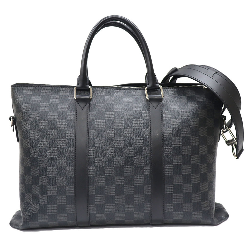 Louis Vuitton Anton Briefcase Black Damier Graphite Black Business Bag Gray